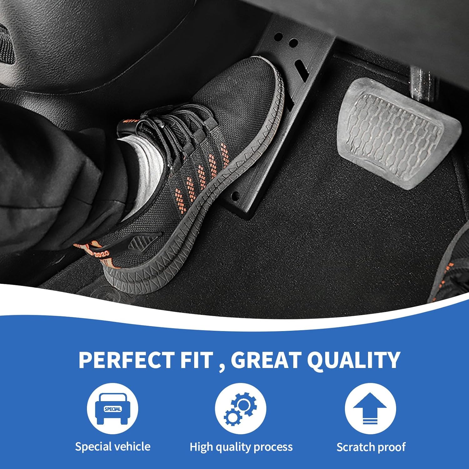 Dead Pedal Left Foot Rest Pad Compatible with Jeep Wrangler JL & Gladiator JT 2018-2023 (NOT Fit 4XE Model)