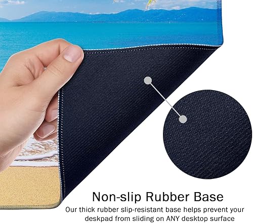 Miniatura 6 de SSOIU Alfombrilla de mouse para juegos, alfombrilla de mouse extendida, 35.5 x 15.7 pulgadas, XXL grande, para teclado de computadora, alfombrilla