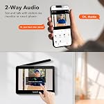 Sans fil 1080P Caméra vidéo avec moniteur, WiFi Système d'interphone vidéo avec écran 7'', détection de mouvements, sans abonnement, vision nocturne, longue durée de vie de la batterie, APP Contrôle