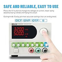 Vista 3 de MATRIX Fuente de alimentación de CC variable, fuente de alimentación de banco ajustable de 32 V 6 A, pantalla de 4 dígitos, 5