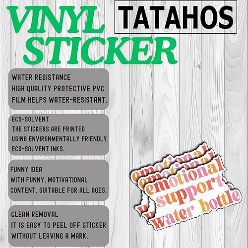 Miniatura 4 de Calcomanías divertidas para botella de agua de apoyo emocional, para vaso, taza de salud mental, humor, impermeable, hidratación, vinilo