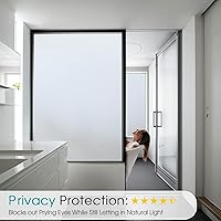 Vista 2 de Coavas - Película de privacidad para ventana, con adherencia estática, protección solar UV y control térmico, cubierta esmerilada para el hogar