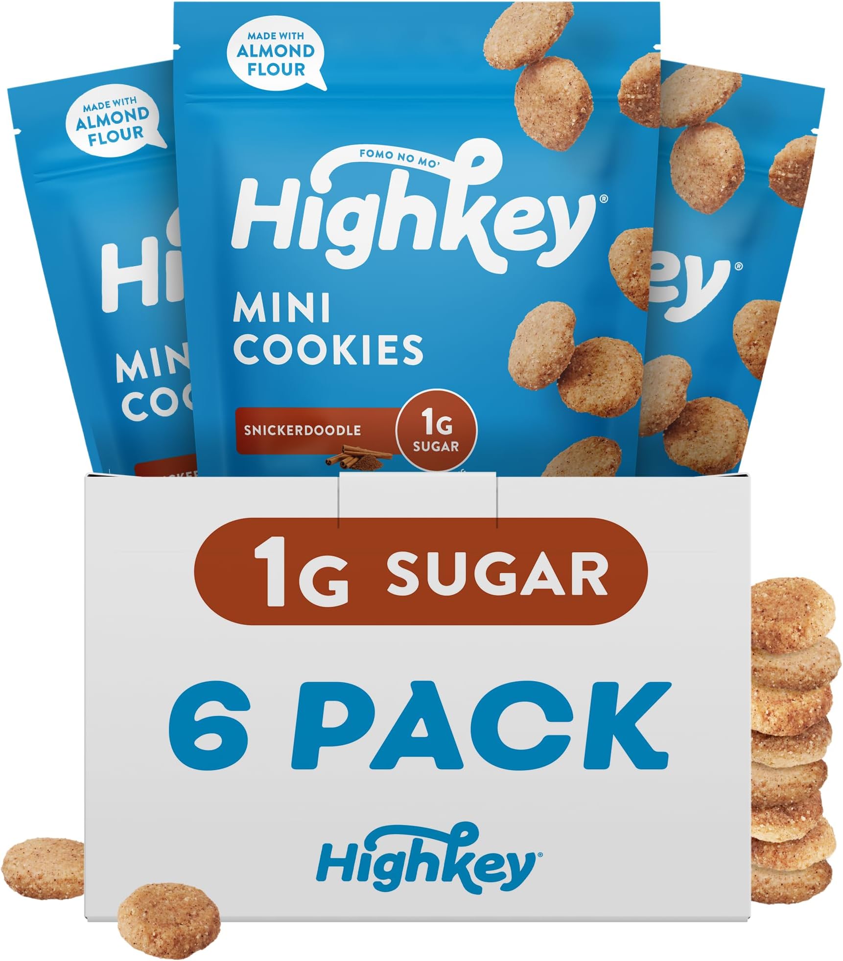 Low Carb Snickerdoodle Cookie - Keto Snacks Diabetic Desserts Diet Friendly Food Gluten Free Zero Carbs Treat Cinnamon Sweets Healthy Snack Foods Almond Flour Sugar Free Cookies 6Pack