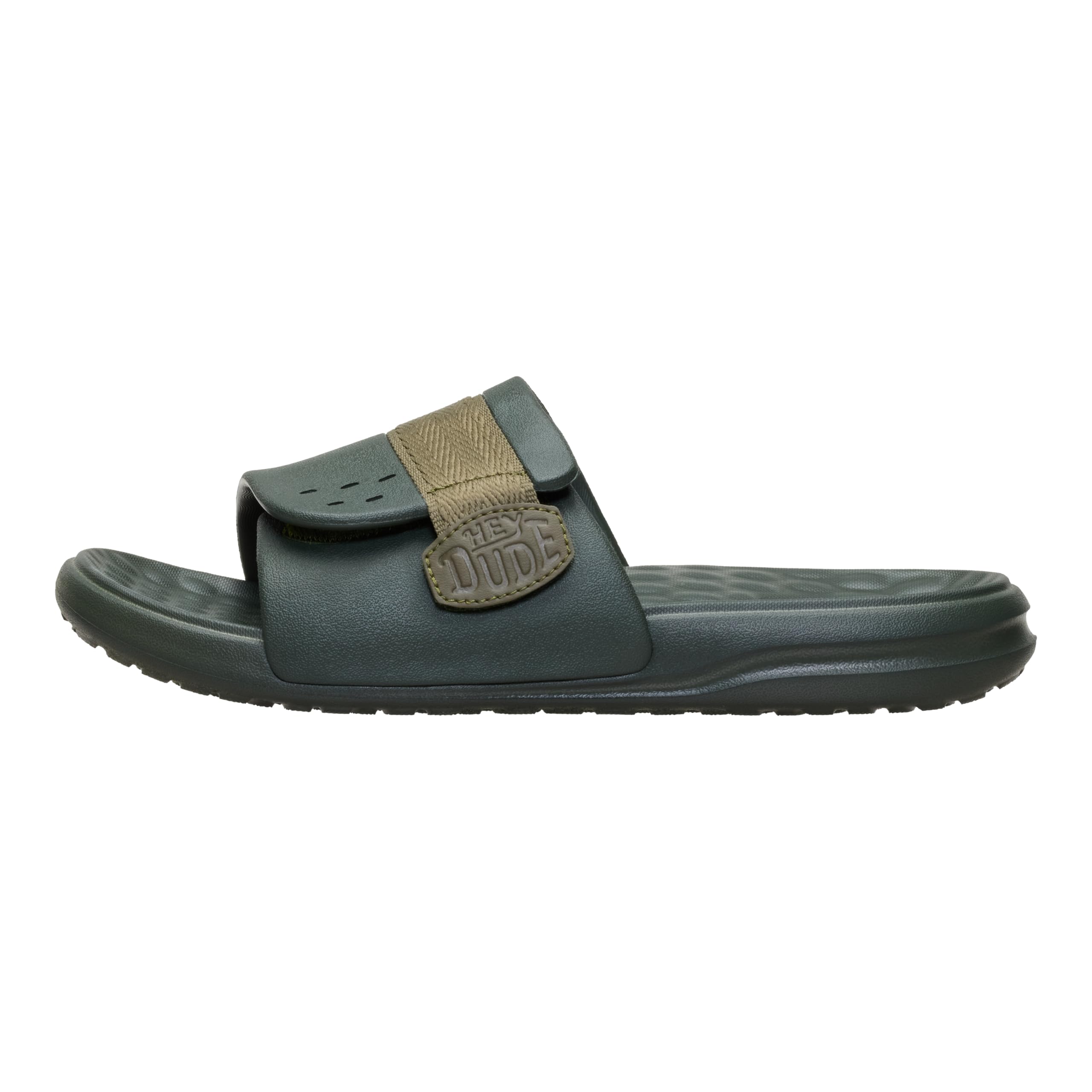 HEYDUDE HEYDUDE Men's Wave ALT Slide, Deep Green Size 11 | Lightweight EVA Sandal with Adjustable Strap and Flexible Travel Ready Outsole