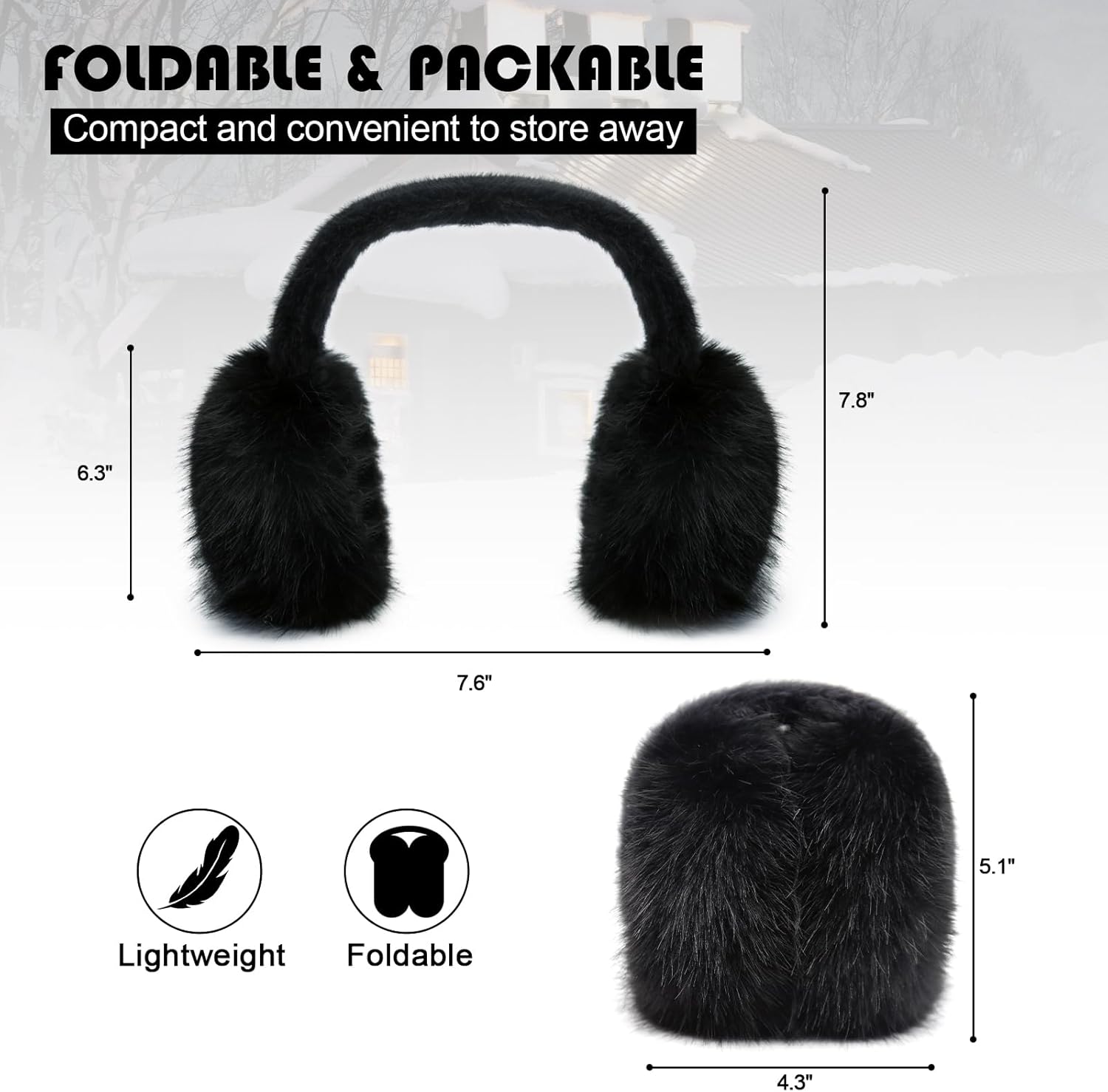Women Winter Ear Muffs Fluffy Faux Fur Earmuffs Foldable Ear Warmer Girls Soft Ear Covers - Image 3