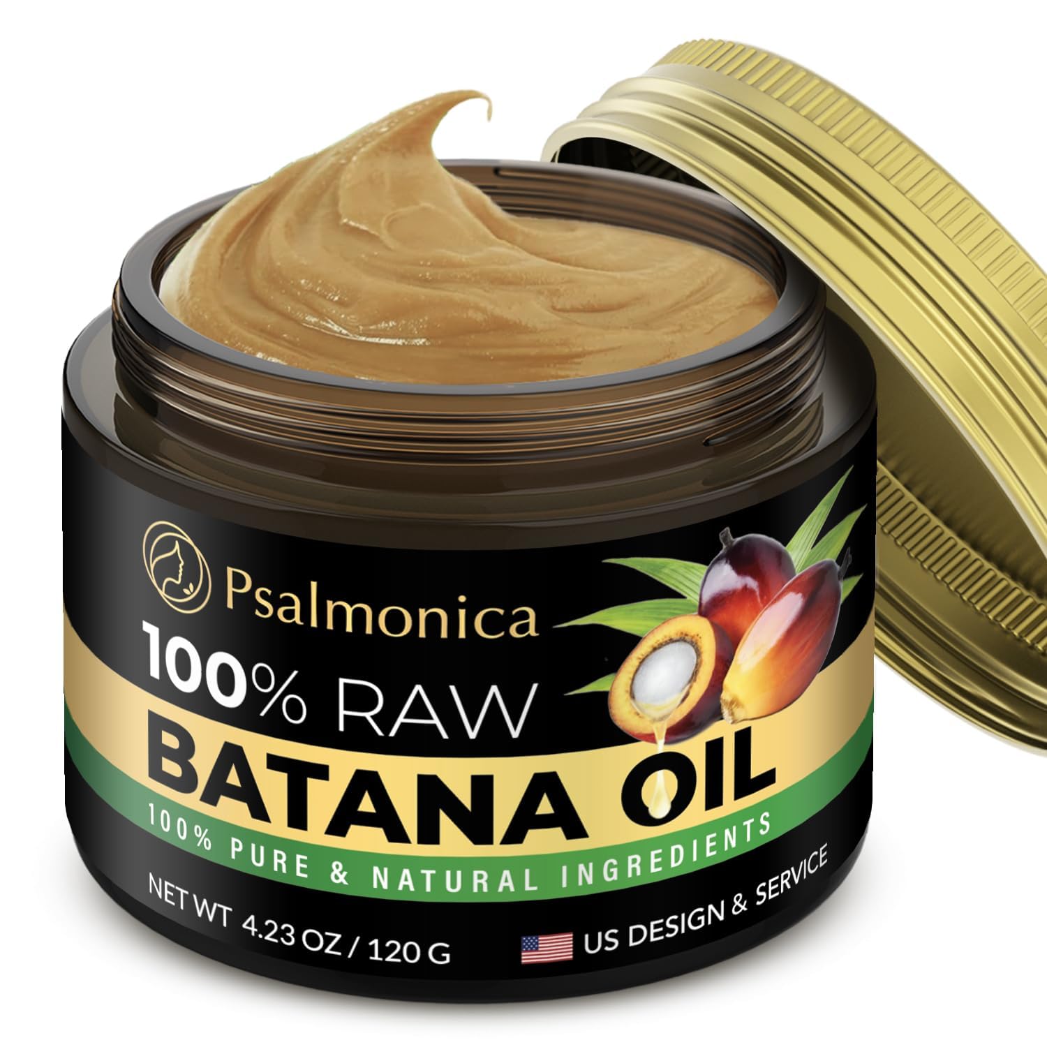 Psalmonica Batana Oil for Hair Growth: Raw Batana Oil Dr Sebi Organic from Honduras - Hair Growth Oils for Damaged Hair - Split Ends Hair Treatments