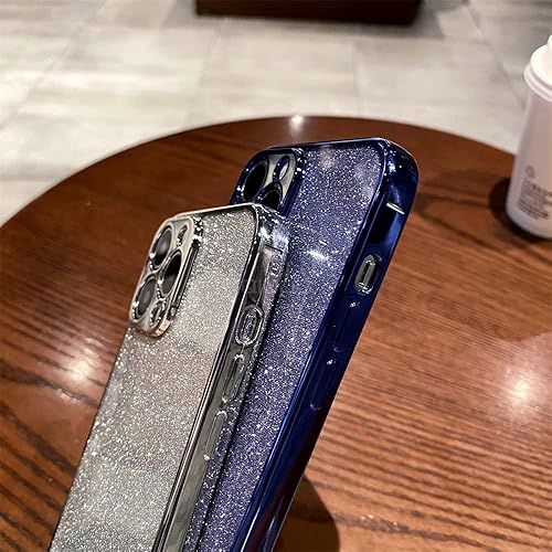 Miniatura 5 de Fycyko Funda compatible con iPhone 12 con purpurina de lujo, bonita y transparente, flexible, protección de la cámara, a prueba de golpes, para