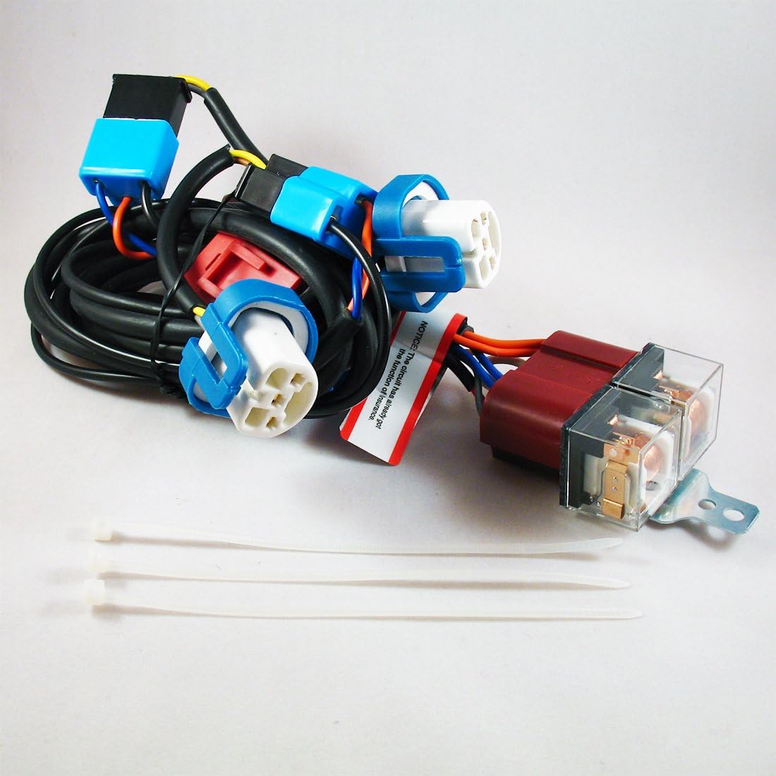 Version 2 9007 High Low Beam Premium SLIMLINE Ceramic Relay Wiring Harness 100w Headlight Foglight Bulb Booster AutoTechSalon 12v PlugNPlay