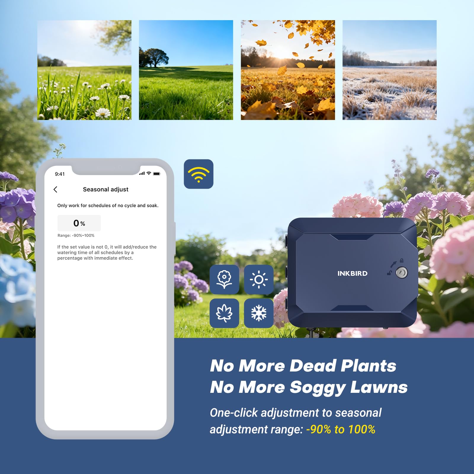 Inkbird IICO-1200 Centralina Irrigazione WiFi 12 Zone con Copertura Protettiva,16 Programmi di Irrigazione,Salto Pioggia,Calcolo dell'acqua, Irrigazione Manuale,Centralina Irrigazione per Giardino