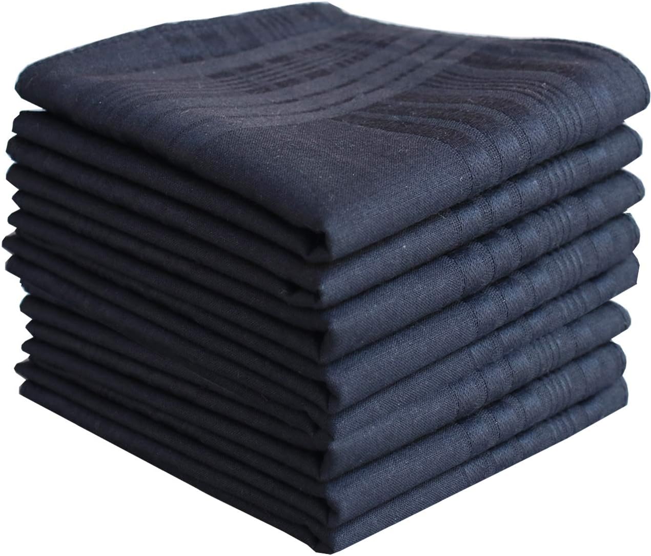 LACS HandkerchiefsMen's Luxury Black 100% Cotton Handkerchiefs Black Hankies