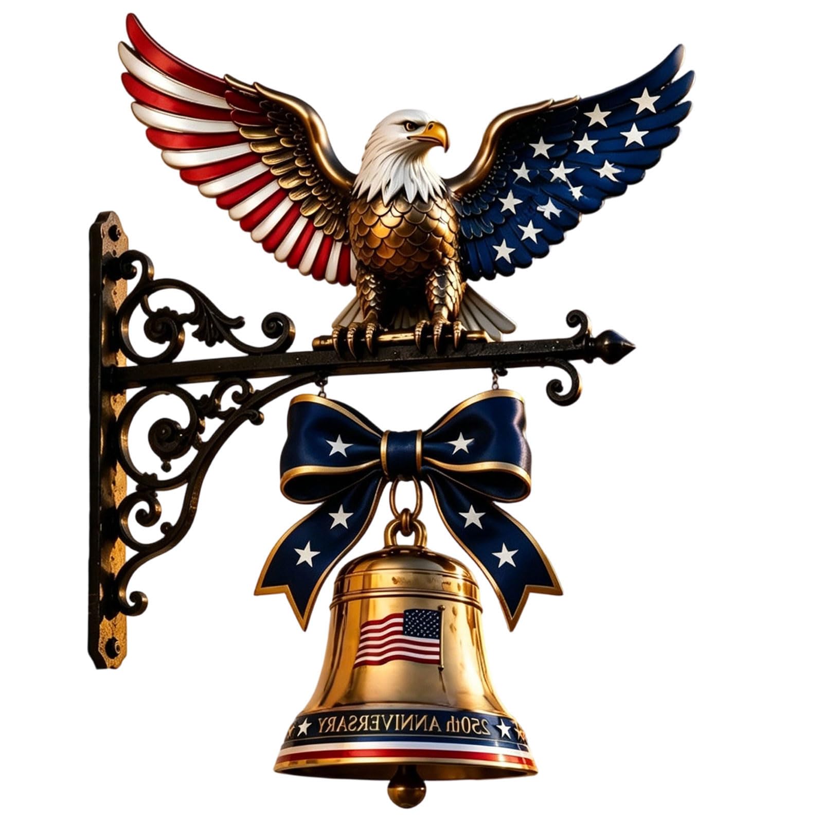 250Th Anniversary Bells 250Th Anniversary Commemorative Doorbell Wall Mounted Doorbell for Outdoor Decoration Gifts Decorative Hanging Bells Ornament
