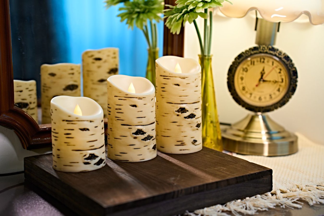 Amazon.com: Comenzar Flameless Candles Birch Bark Texture