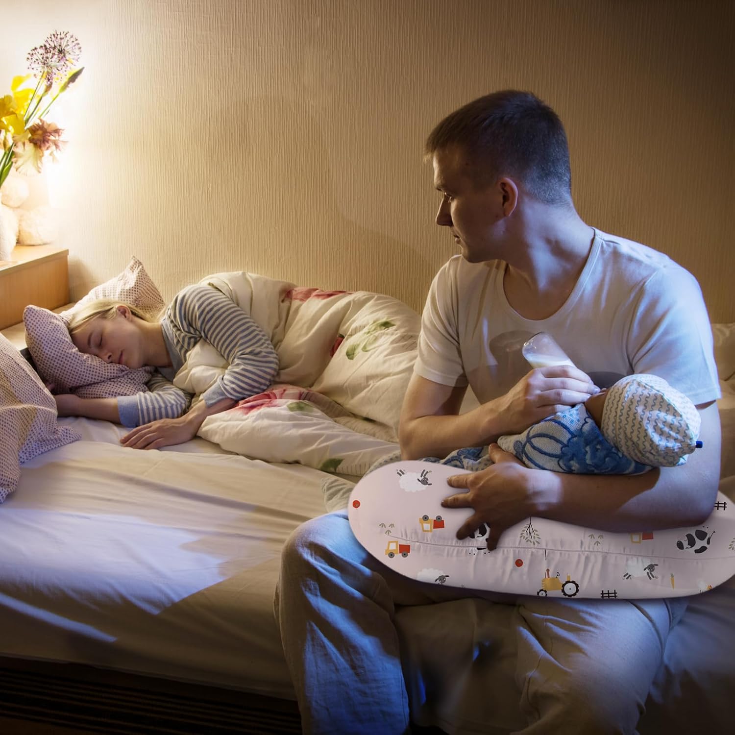 Little Grape Land Nursing Pillow for Breastfeeding, Breathable Breast Feeding Pillow and Positioner with Removable Cover for More Support, Tummy Time and Bottle Feeding Support Pillow, Pink Ranch - Image 7