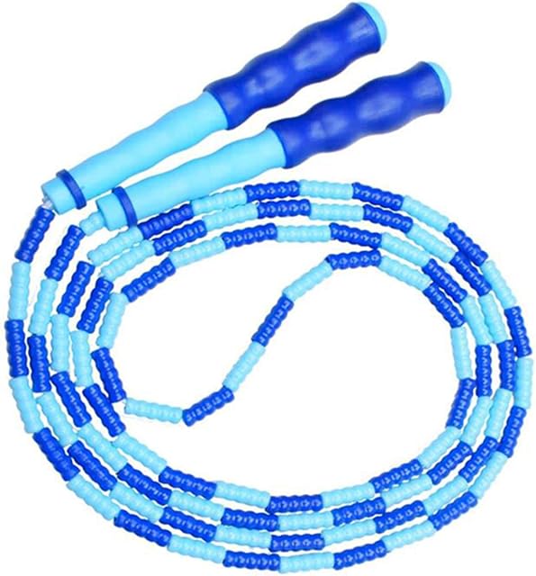 U/N Soft Beaded Jump Rope, Adjustable Tangle - Free Segmented Fitness Skipping Rope for Men, Women and Kids Keeping Fit, Training, Workout and Weight Loss (9 Feet, 280 cm)
