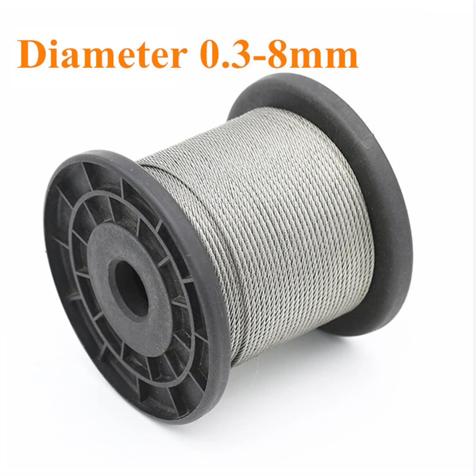 Cable Acero, Cable de Acero Cuerda de alambre Flexible recubierta de PVC de acero de 10/50/100 metros, tendedero de acero inoxidable transparente suave, diámetro 0,8/1/2/3/4/5/6/8mm(100 Meter,Diameter