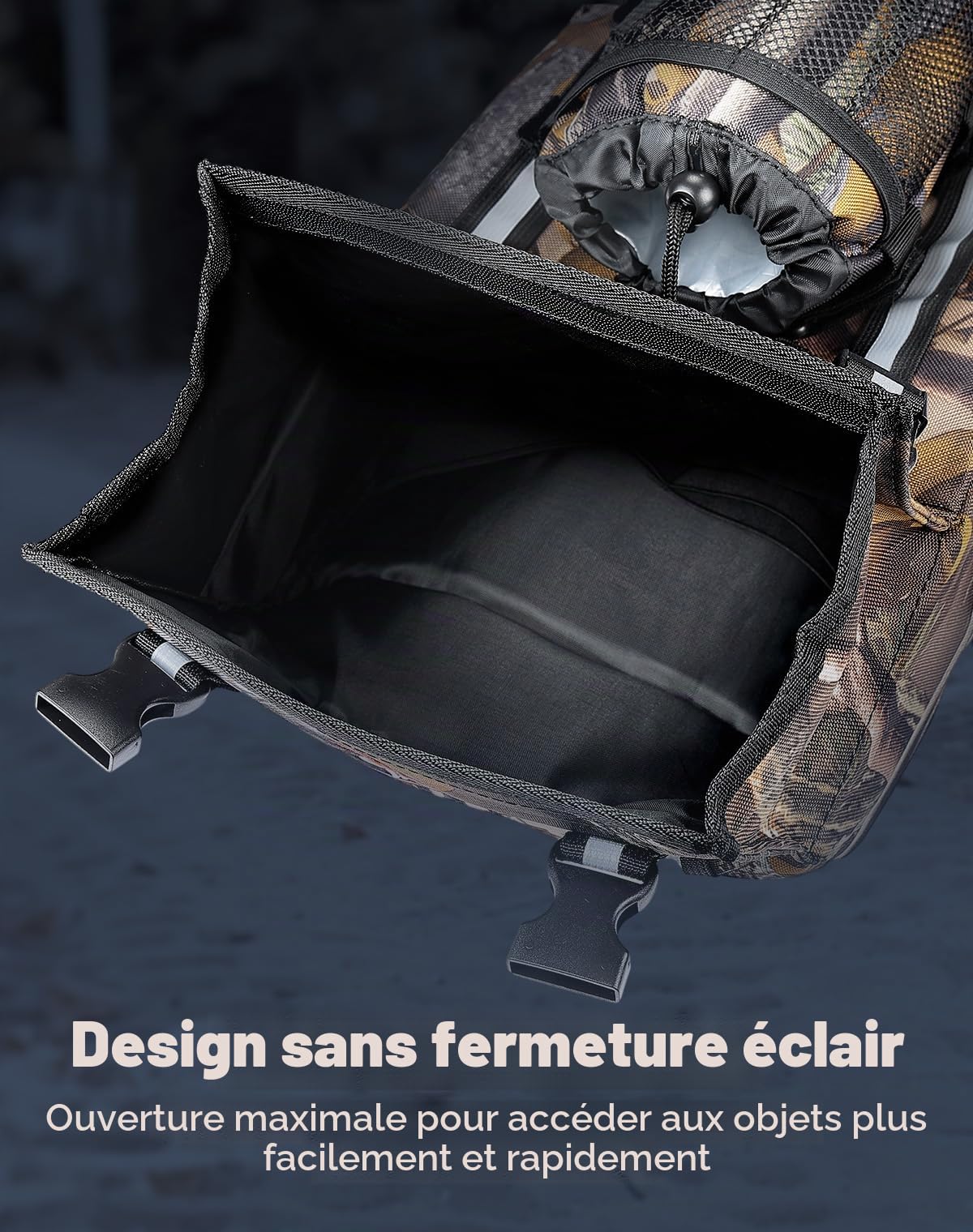 KEMIMOTO Sacs de Garde-Boue pour VTT, Sacs de Rangement arrière résistants à l'eau, 130% Plus Grands avec Porte-Boisson, Amovibles, pour VTT