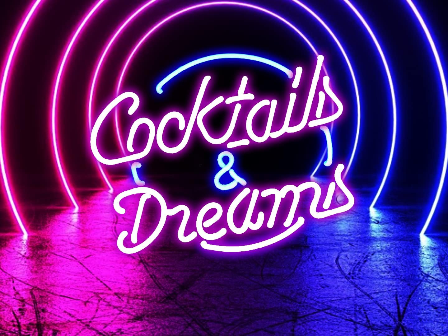 Cocktails and dreams neon sign LDGJ Colorful Handmade Glass Neon Signs for Wall Decor,Neon Bar Light Signs for Bar Club,Cabana Bar,Restaurant,Ideal for Gifts