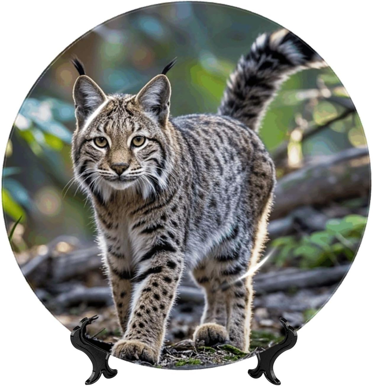 Decorative Plate Art Crafts Bone China Decorative Plate with Display Rack Souvenir Wall Decor Ceramic Ornaments Dinner Plates Ceramic Decoratives Plates for Home Office 10in