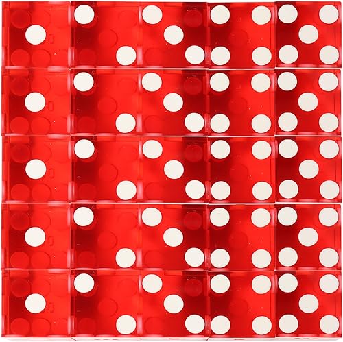 Miniatura 34 de GSE Games & Sports Expert Juego de 25 dados de casino de grado AAA de 0.748 in con bordes afilados y números serializados a juego para RPG