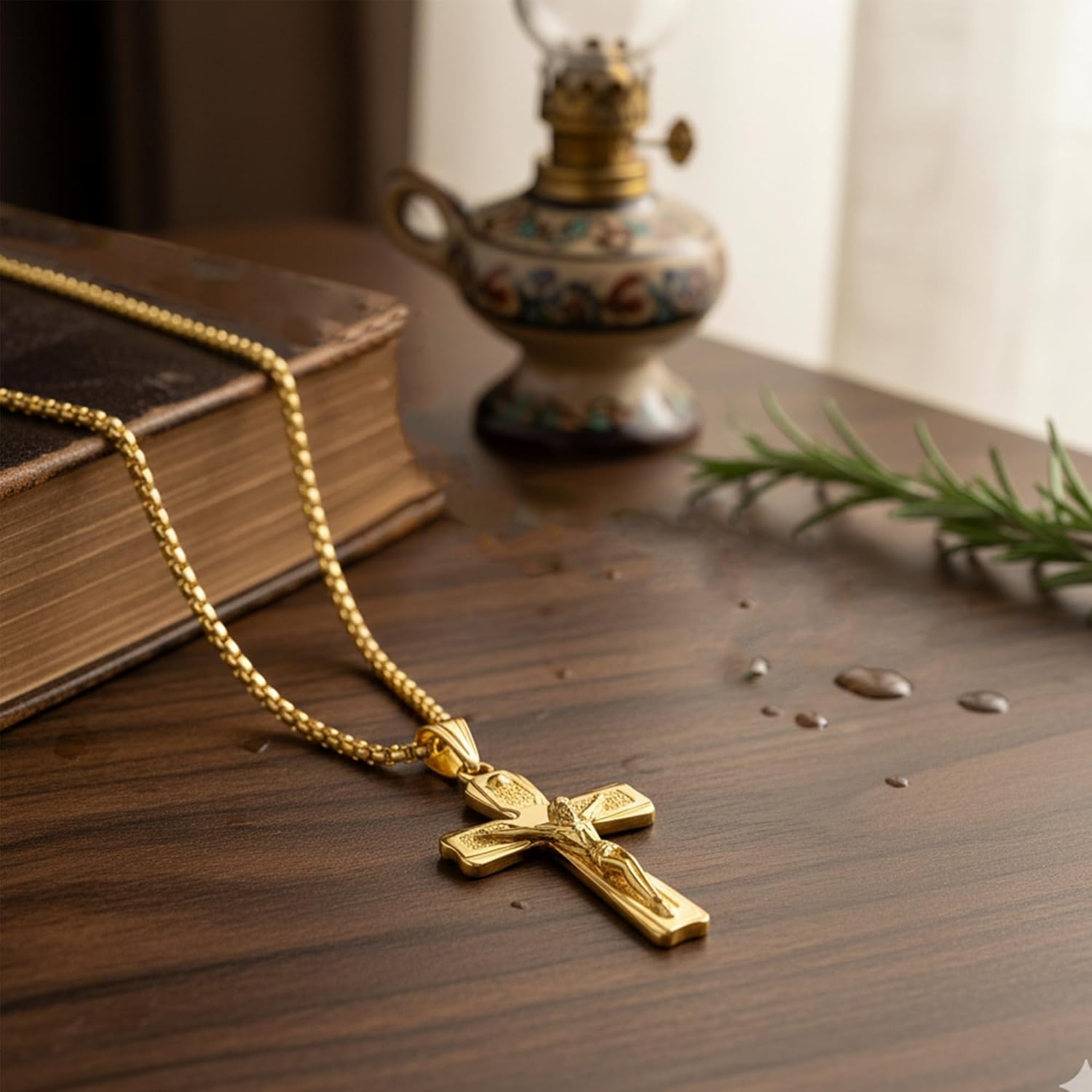 14k Gold Plated/silver Cross Necklace for women and men Religious Christian Gifts for Women Men First Communion Gifts Baptism Easter Basket Fillers Cross Necklace - Image 6