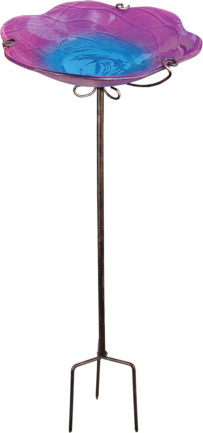 Regal Art & Gift Birdbath/Feeder Stake, Pink