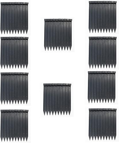 EasyFlex Estacas de anclaje de paisaje de nailon, 100 unidades, color negro