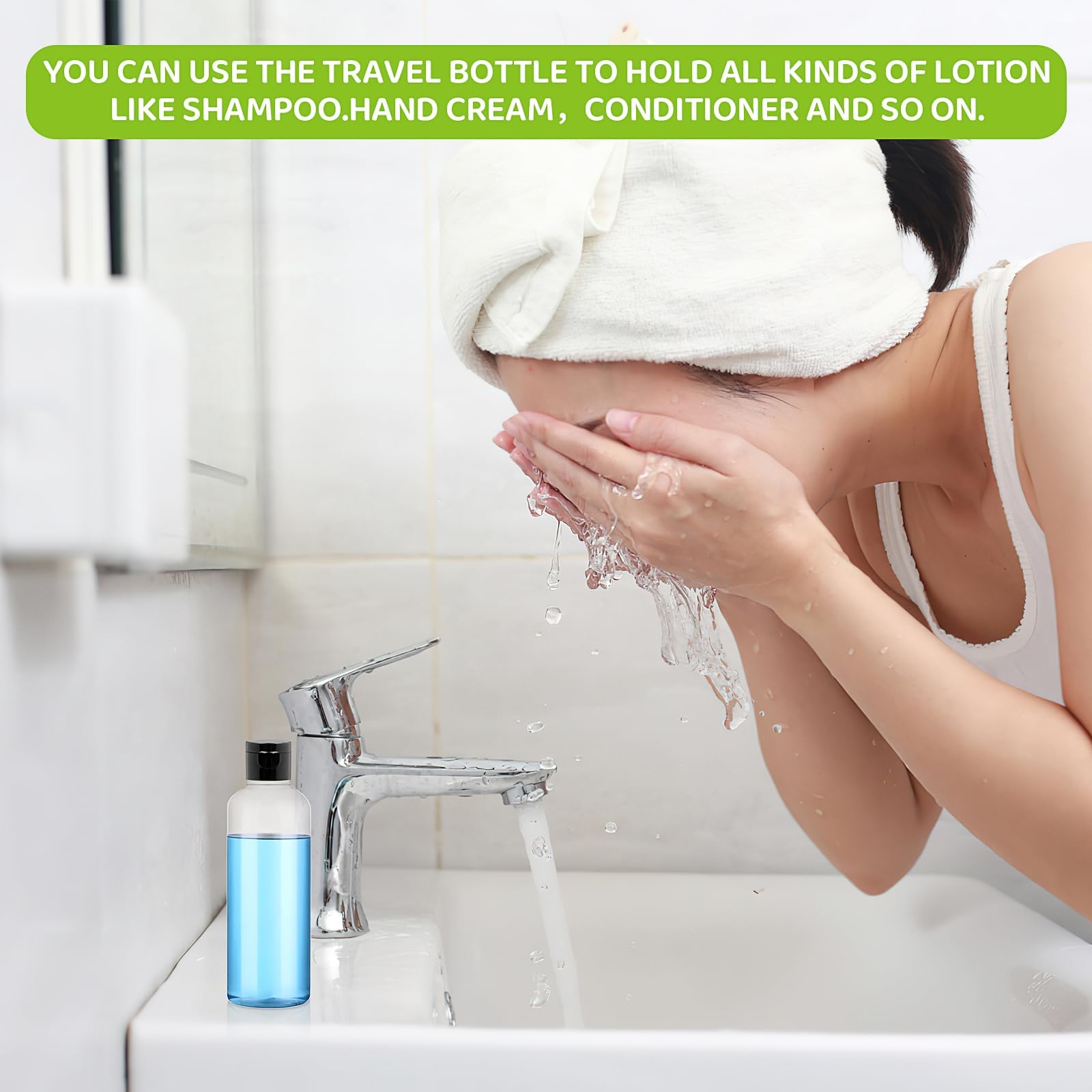 50 Stück Reiseflaschen zum Befüllen 100 ml Plastikflaschen mit Flip Cap, Leere Kosmetikflaschen mit Trichter Auslaufsichere Abfüllflaschen für Shampoo, Lotion, Duschgel & Reisen