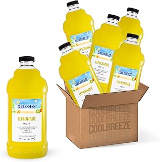 Coolbreeze® Beverages Ready to Use Premium Frozen Slush Drink Mix - Lemonade - One Case (Six 1/2 Gal Bottles)