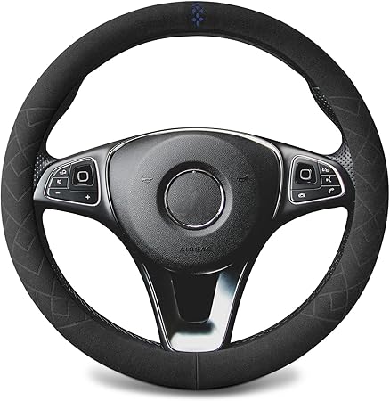 Amazon Amazon限定ブランド Zatooto ハンドルカバー 軽自動車 Sサイズ スエード 高級 触感よく 滑り止め 汚れ防止 ステアリングカバー オールシーズン対応 おしゃれ 車用内装パーツ ブルー Ly157 Bl 車 バイク 車 バイク