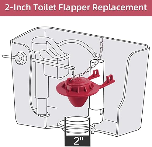 Miniatura 2 de Paquete de 3 aletas universales para tanque de inodoro de 2 pulgadas, de larga duración, repuesto de sello de goma compatible con ahorro de agua