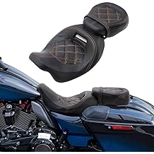 Low-Profile Driver Seat Pillion Leather Passenger Pad Seat Fit for Harley Street Glide Road Glide Road King Ultra Limited 2009-2023