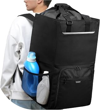 Vorspack 2 in 1 Laundry Bag Backpack - Extra Large Heavy Duty Laundry Bags with Shoulder Straps Portable Hamper for College Dorm, Laundromat, Travel, Camping Essentials - Black