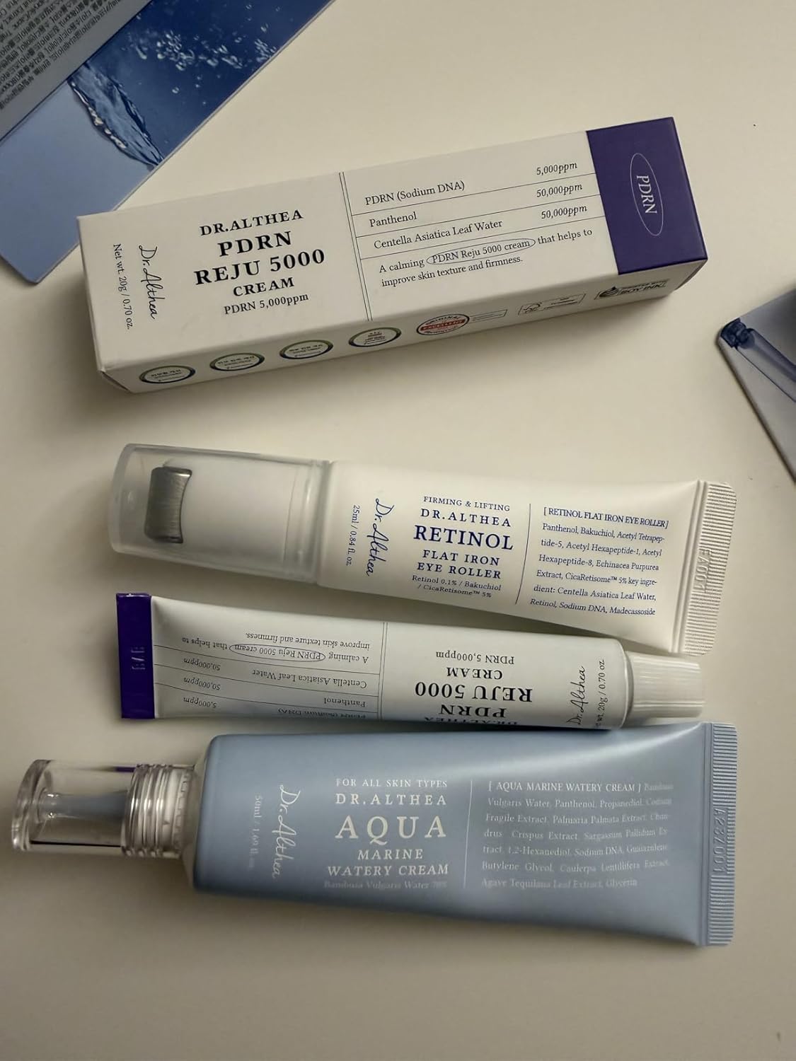 Dr.Althea Retinol Flat Iron Eye Roller | Face Lift Serum with Gua Sha Roller | Antiaging Care with Madecassoside & Centella & Hyaluronic Acid | Vegan Korean Skincare, 0.84 fl oz