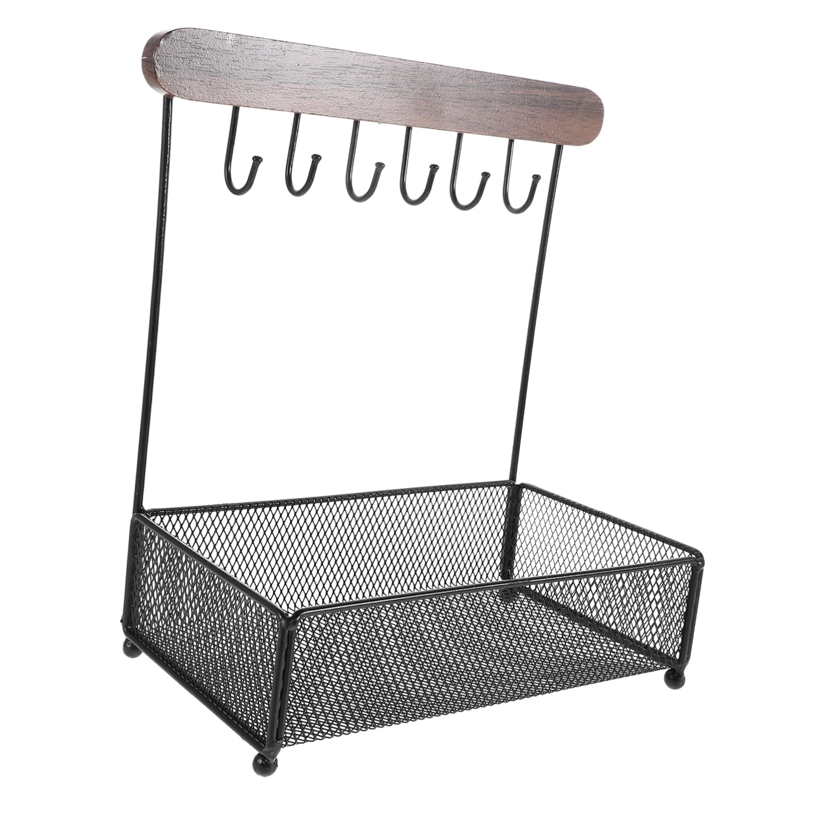 Schmuck-organizer-ständer Mit Haken Und Fächern Kompaktes Tischregal Für Schlüssel Und Accessoires Stabiles Aufbewahrungsregal Für Schmuck Und Utensilien