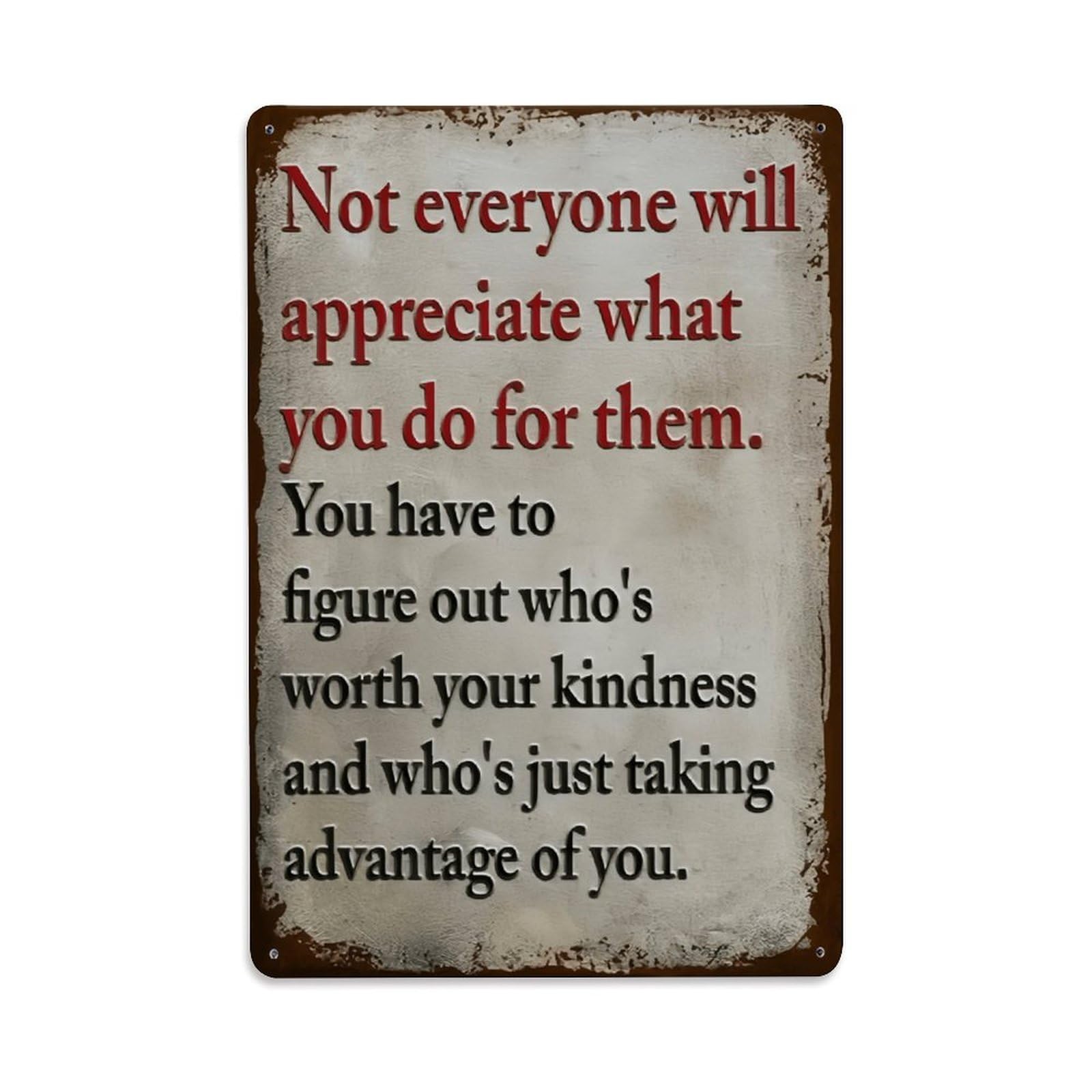 Ldfuieksufg Style Vintage Kindness Inspirational Quote Metal Sign Vintage Aluminium Metal Sign, Retro Wall Decor For Home, Bar, Garage & Farmhouse 30X20cm