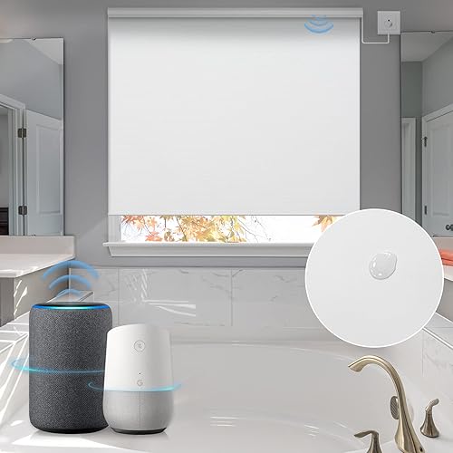 Graywind Persianas enrollables opacas inteligentes compatibles con la aplicación remota Alexa Google, control de voz, persianas motorizadas con
