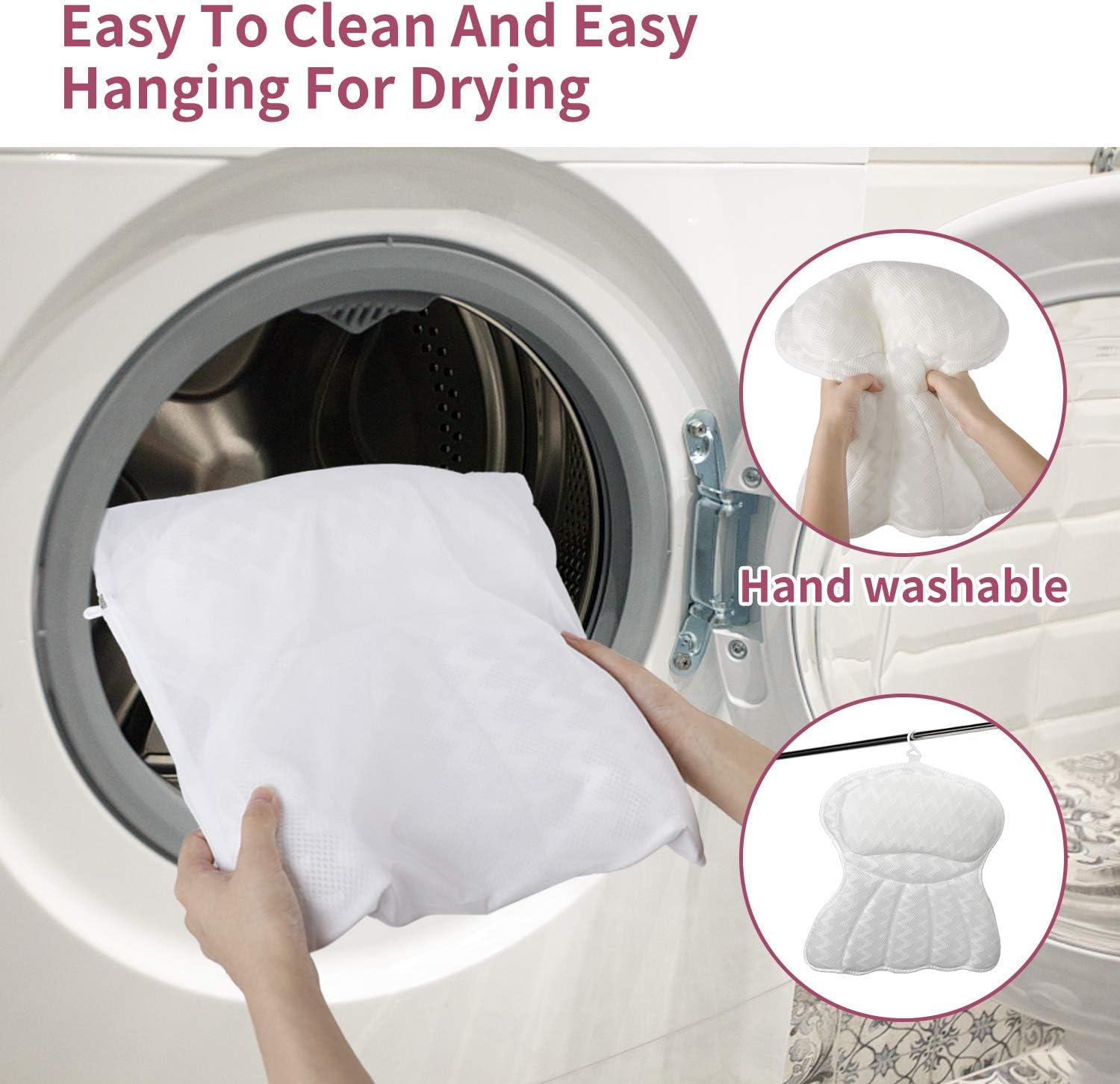 Bath Pillow, Luxury Bathtub Pillow, Ergonomic Spa Bath Pillows for tub with 4D Mesh Technology and 6 Suction Cups,Tub Pillow with Neck, Head, Shoulder and Back Support, Fits All Bathtub,Home Spa