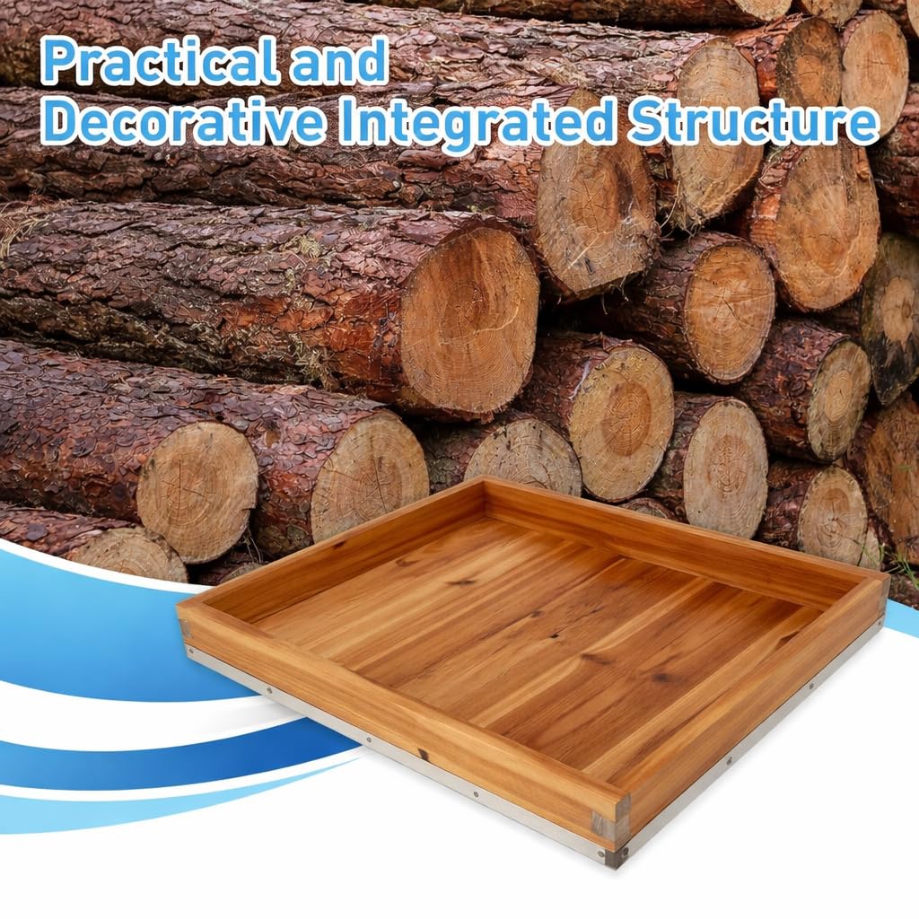 Telescopic Bee Hive Cover 8 Frame, Metal Top Beehive Lid, Beekeeping Beehive Top Cover for 8 Frame Honeybee Hive, 2 Pack