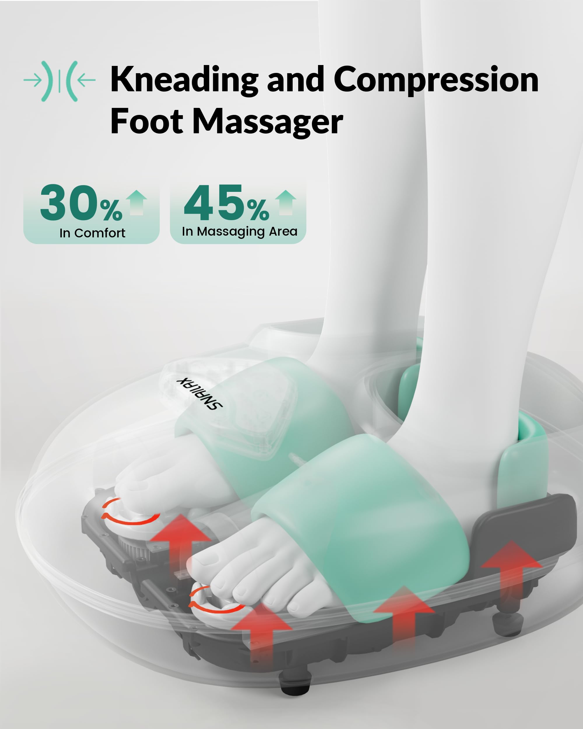 Snailax Masajeador de pies con calor, masajeador de pies Shiatsu para relajación, amasamiento profundo, compresión, masaje de pies con vibración, regalos para hombres mujeres