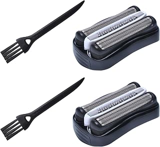 Juego de 2 cabezales de afeitado 32B compatibles con Braun Series 3, repuesto de 3090 cc, 3050 cc, 3040s, 3020, 340, 320, con cepillo de Poweka