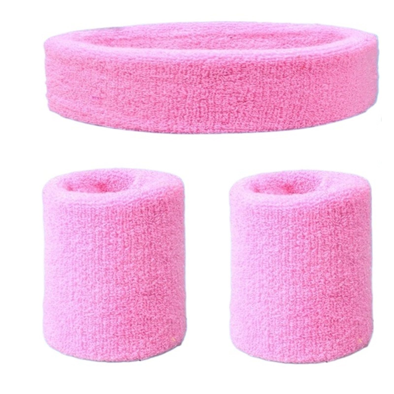 Set de cintas absorbentes para sudor con muñequeras de algodón elástico para tenis 5