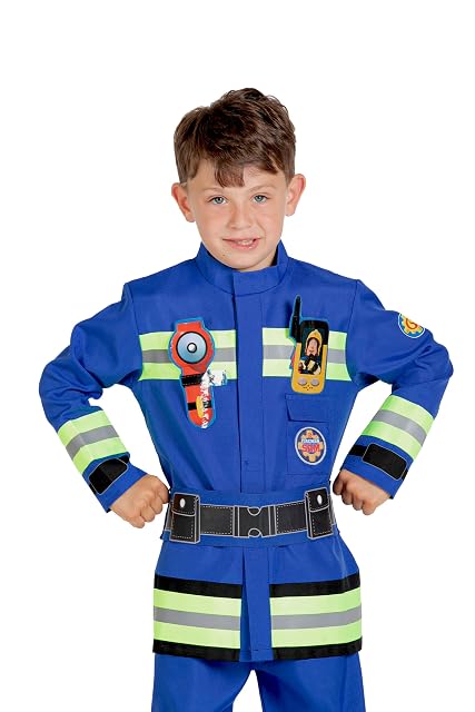 Foto 6 de 6 de Ciao- Sam el Bombero Nuevo Uniforme disfraz niño original (Talla 5-7 años) con máscara