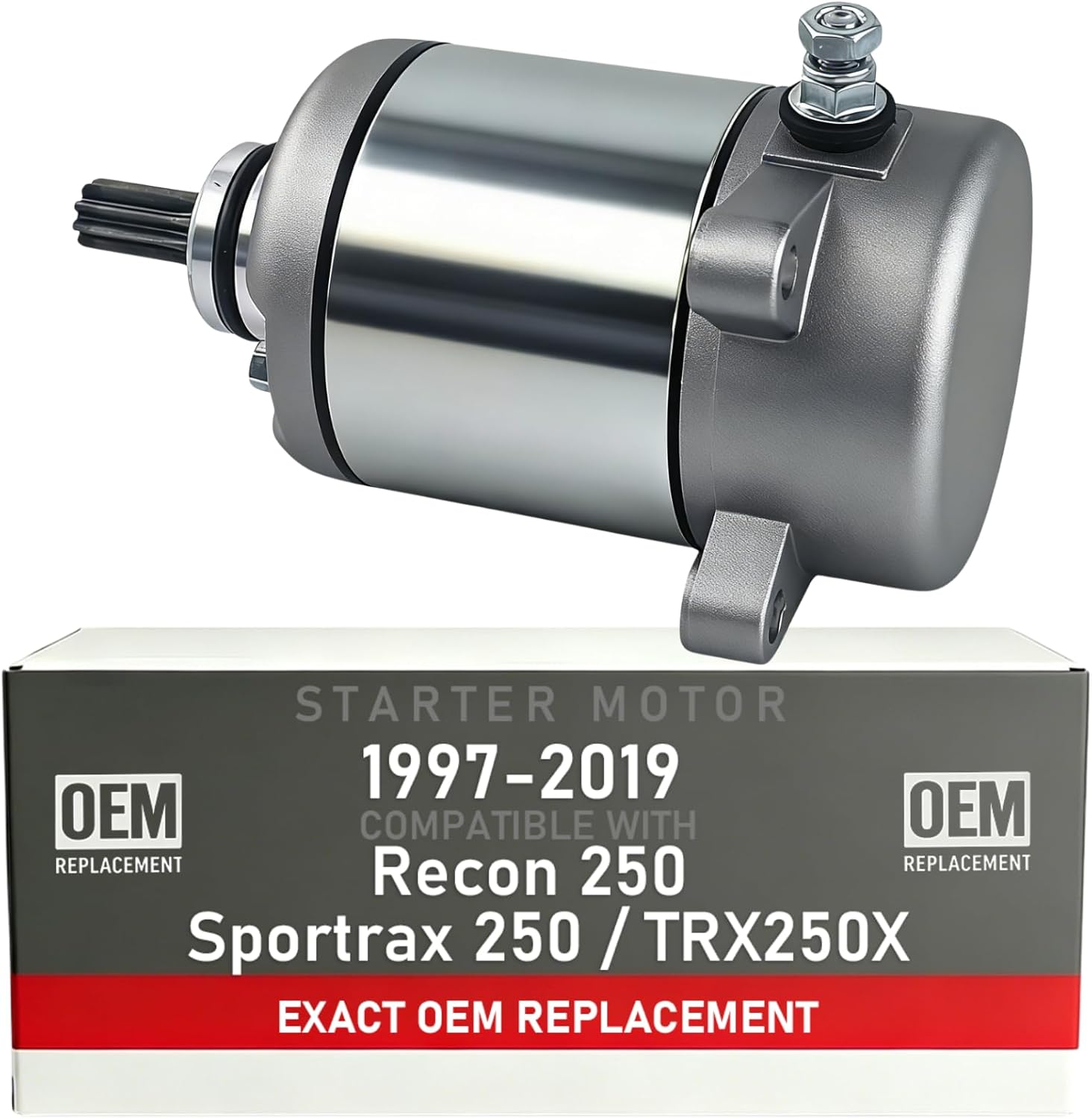 Starter Motor Fits for Honda Recon 250 1997-2007 TRX250TE TRX250TM TRX250 / SportTrax 250 TRX250EX 2001-2008 / TRX250X 2009-2019 31200-HM8-003 31200-HM8-A41