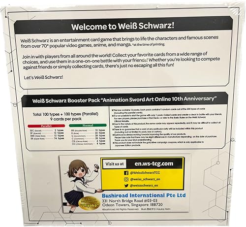 Miniatura 3 de Weiss Schwarz Juego de cartas coleccionables Sword Art Online 10th Anniversary Booster Box (16 paquetes)
