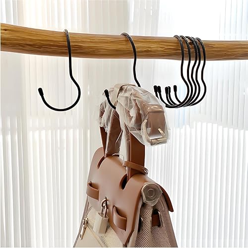 Miniatura 5 de 12 ganchos de metal en forma de S de 90 grados, ganchos en ángulo de giro para bolsos, jeans, plantas, macetas, sartenes, tazas, toallas y bolsas