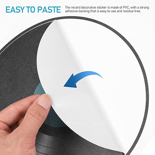 Miniatura 2 de 12 discos de vinilo en blanco, discos falsos, álbum, CDs, sala de música, arte de pared, fondo de música, calcomanías de pared, decoraciones de