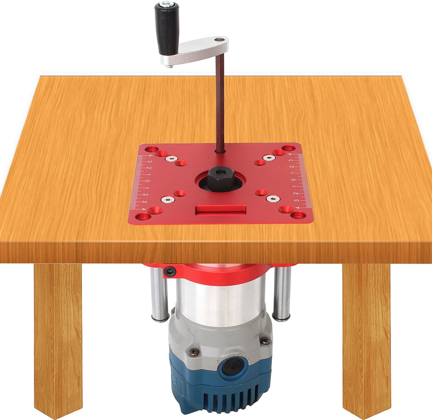 Topyond Router Table Lifting System,Adjustable Clamping,Aluminum Alloy Router Table Lifting System 65mm Insert Plate with Cutting for Engraving Machines, Universal Fit