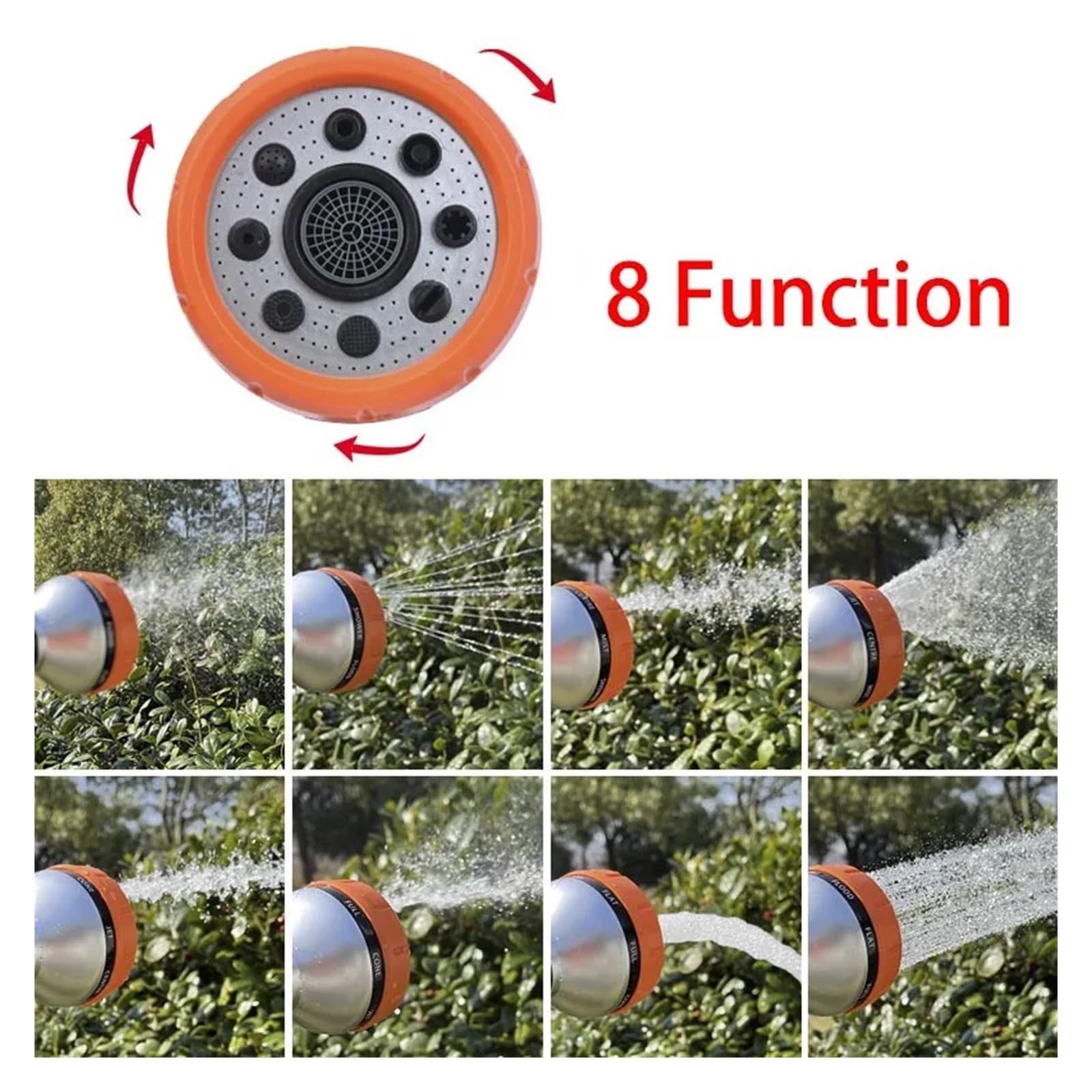 Pistolet d'arrosage avec embout multi-jets, 8 modèles de pulvérisation Lance à mousse jardin voiture eau buse haute pression Pot(Water 1 Set)