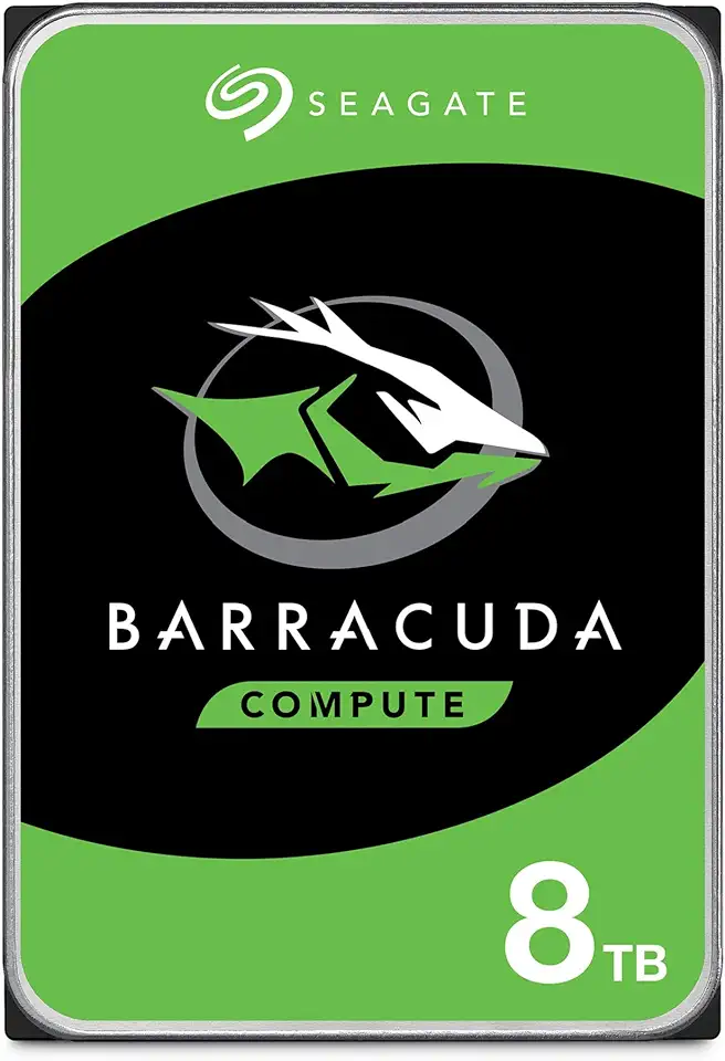 Seagate Disco rígido interno de 8 TB BarraCuda – 3,5 polegadas SATA 6 Gb/s 5400 RPM cache de 256 MB para computador desktop PC – Embalagem sem frustração (ST8000DM04)