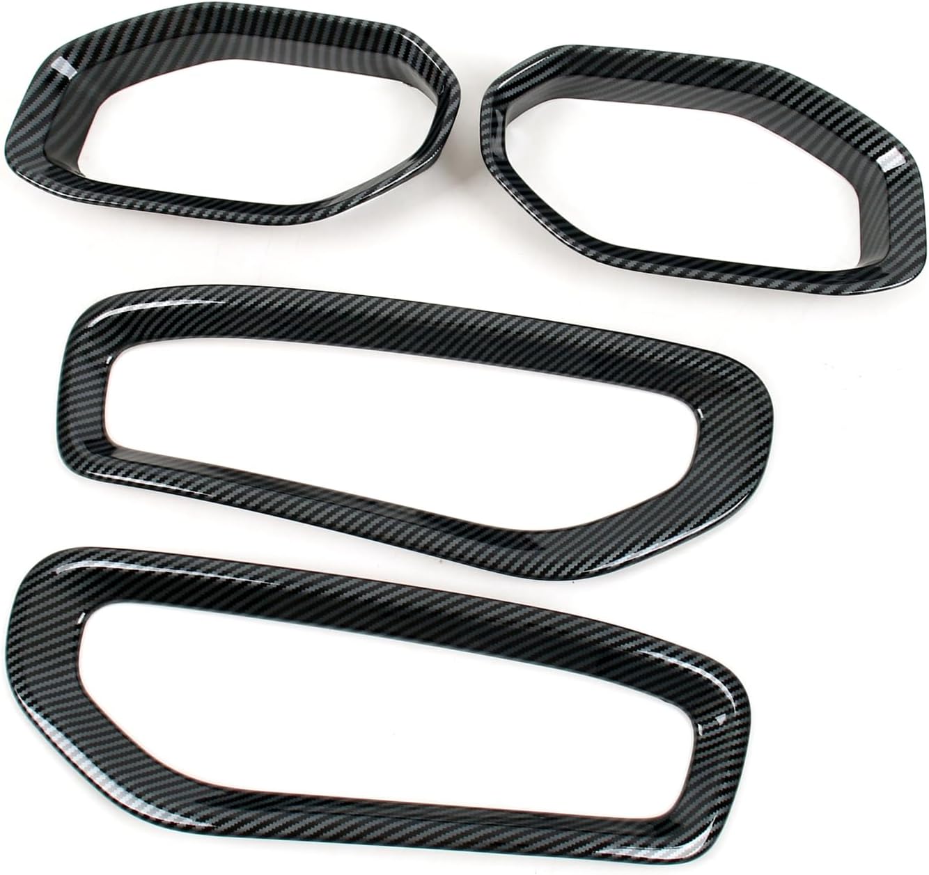 For Dodge Ram 1500 TRX 2021-2023 Carbon Fiber Black Front Fog Lamp Light Cover Trim 4pcs Car Accessories